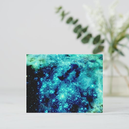 Aquamarine Galaxie Postkarte (Stehend Vorderseite)