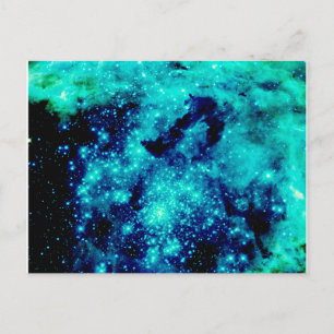 Aquamarine Galaxie Postkarte