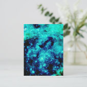 Aquamarine Galaxie Postkarte (Stehend Vorderseite)