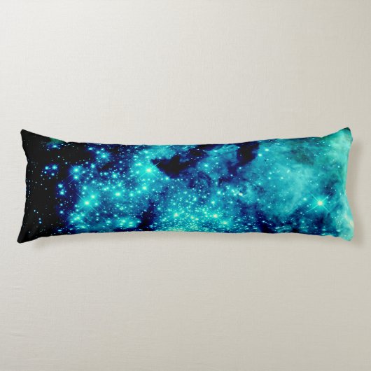 Aquamarine Galaxie Seitenschläferkissen (Vorderseite)
