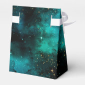 Aquamarine Galaxy Serie Design 1 Tote Bag Geschenkschachtel (Rückseite)