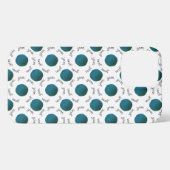 Aquamarine Garnbälle und Textmuster iPhone Hülle (Rückseite (Horizontal))