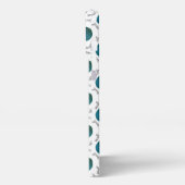 Aquamarine Garnbälle und Textmuster iPhone Hülle (Linke Seite)