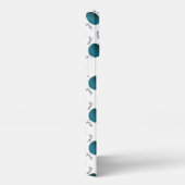 Aquamarine Garnbälle und Textmuster iPhone Hülle (Rechte Seite)