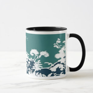 Aquamarine Garten-Blüten-Tasse -, fertigen Sie Tasse