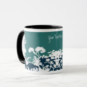 Aquamarine Garten-Blüten-Tasse -, fertigen Sie Tasse (Vorderseite Links)