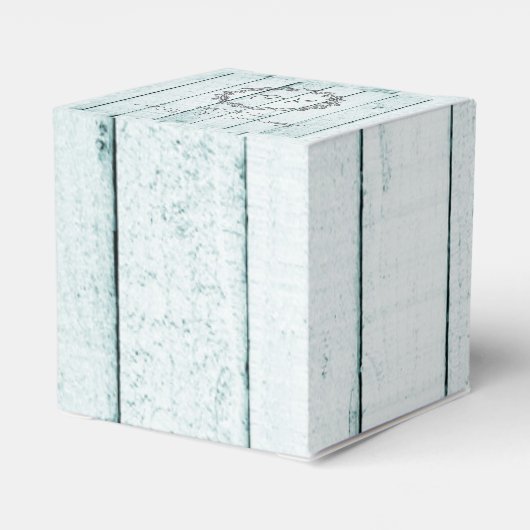 Aquamarine Gastgeschenk Hochzeit für rustikale Mon Geschenkschachtel (Rückseite)