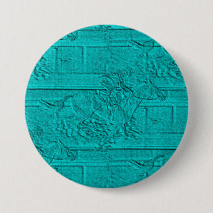 Aquamarine geätzte Blick-PferdelaufenSilhouette Button