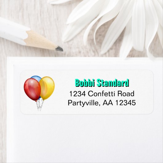 Aquamarine Geburtstagsballonadresse (Insitu)
