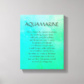 Aquamarine Geburtstein - März Gedicht Kunst Leinwa Leinwanddruck (Vorderseite)