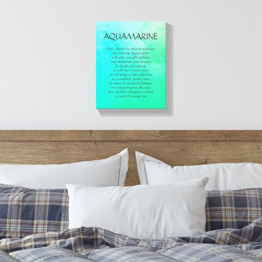 Aquamarine Geburtstein - März Gedicht Kunst Leinwa Leinwanddruck (Insitu (Schlafzimmer))