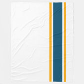 Aquamarine gelbe Streifen mit weißem Hintergrund Fleecedecke (Vorderseite)