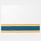 Aquamarine gelbe Streifen mit weißem Hintergrund Fleecedecke (Vorderseite (Horizontal))