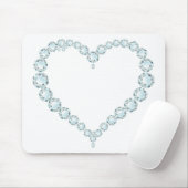 Aquamarine Gem Heart Mousepad (Mit Mouse)