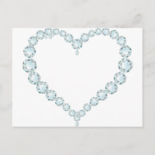 Aquamarine Gem Heart Postkarte