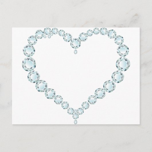 Aquamarine Gem Heart Postkarte (Vorderseite)