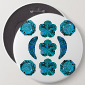 Aquamarine Gemstone Art Sky Blue Button (Vorne & Hinten)