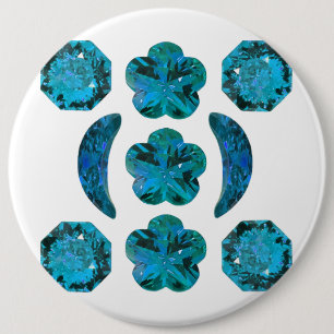Aquamarine Gemstone Art Sky Blue Button
