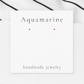 Aquamarine Gemstone Earring Juwelier Display Card Begleitkarte