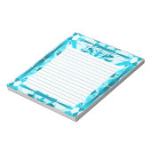 Aquamarine Gemstone Lined Personalisiert Notizblock (Rotiert)