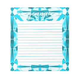 Aquamarine Gemstone Lined Personalisiert Notizblock