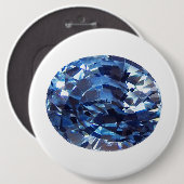 Aquamarine Gemstone, Sky Blue Button (Vorne & Hinten)