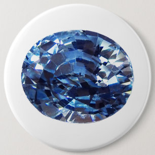 Aquamarine Gemstone, Sky Blue Button