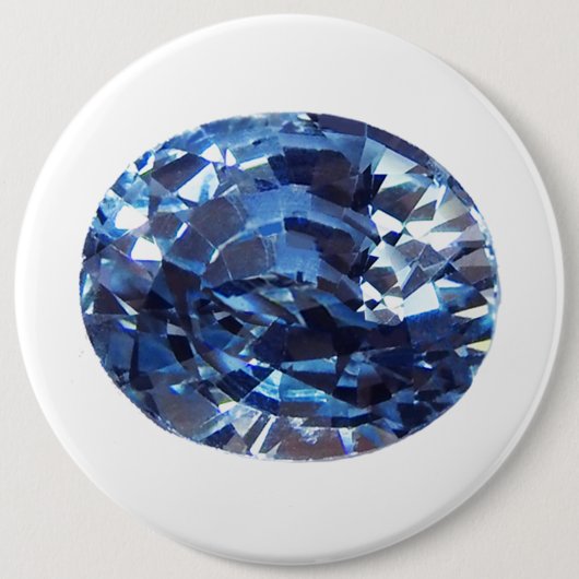Aquamarine Gemstone, Sky Blue Button (Vorderseite)