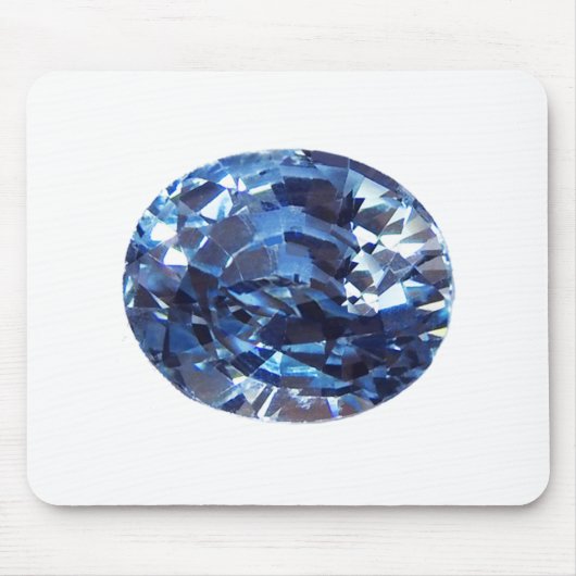 Aquamarine Gemstone, Sky Blue Mousepad (Vorne)