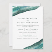 Aquamarine Geode-Hochzeit Einladung (Vorderseite)