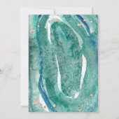 Aquamarine Geode und Imitat Rose Gold Look| 25. Ge Einladung (Rückseite)