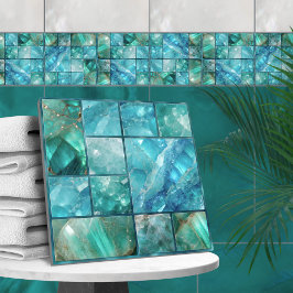 Aquamarine - Geometrische Collage Fliese