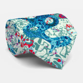 Aquamarine Gepunktete Abstraktion mit blauem Rot Krawatte (Gerollt)