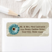 Aquamarine Gerbera Daisy und Lace (Insitu)