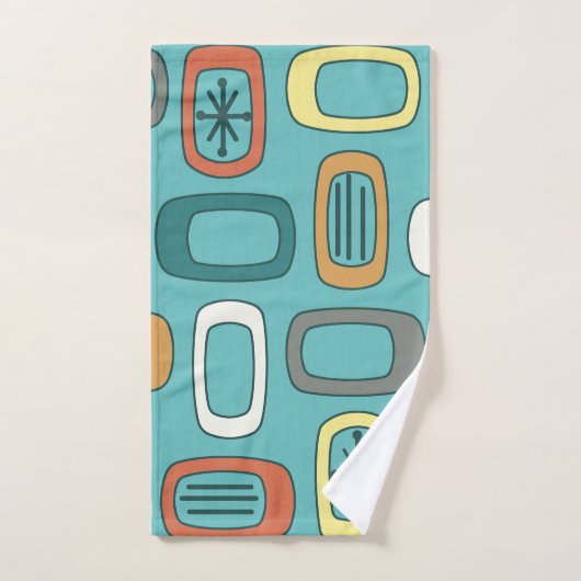 Aquamarine, gerundete Rechtecke des MCM Mitteljahr Badhandtuch Set (Handtuch)