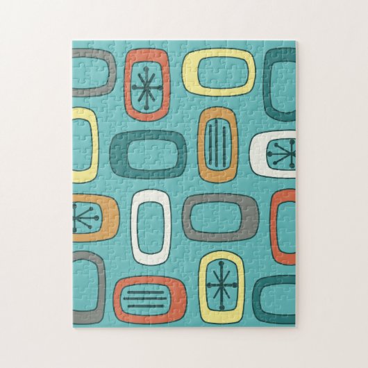 Aquamarine, gerundete Rechtecke des MCM Mitteljahr Puzzle (Vertikal)