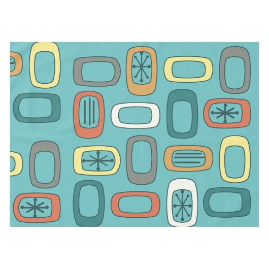 Aquamarine, gerundete Rechtecke des MCM Mitteljahr Tischdecke (Vorderseite (Horizontal))