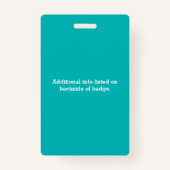 Aquamarine Gewohnheit scherzt den personalisierten Ausweis (Rückseite)