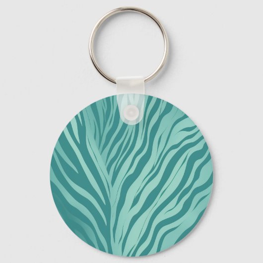 "Aquamarine Gezeiten" Moderner Abstrakter Aqua-Mus Schlüsselanhänger (Vorderseite)