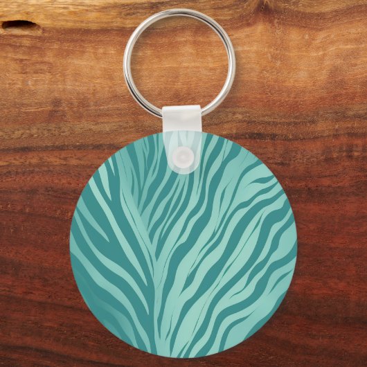 "Aquamarine Gezeiten" Moderner Abstrakter Aqua-Mus Schlüsselanhänger (Rückseite)