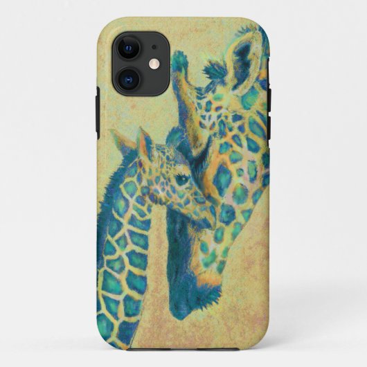 aquamarine Giraffen iPhone Case (Rückseite)