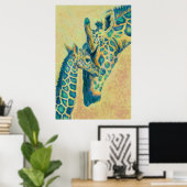 aquamarine Giraffen Poster (Heimbüro)