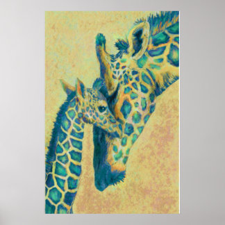 aquamarine Giraffen Poster