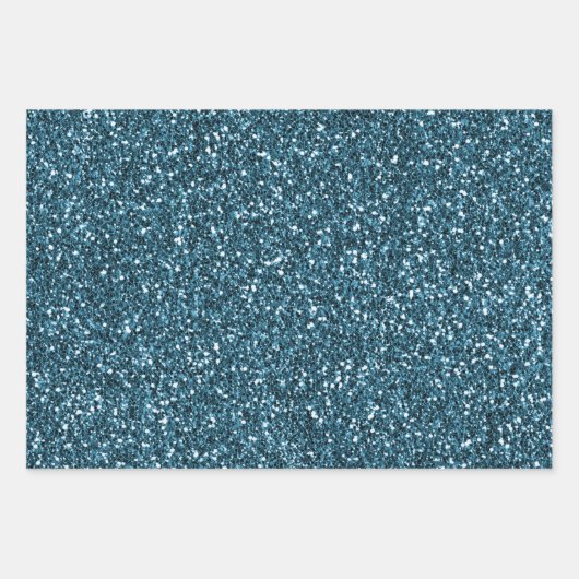 Aquamarine Glam Glitzer Sparkle Dots Geschenkpapier Set (Vorderseite 2)