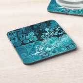 Aquamarine Glasblöcke Getränkeuntersetzer (Linke Seite)