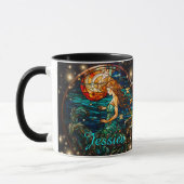 Aquamarine Glass Fantasy Mermaid Tasse (Links)