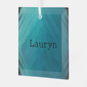 Aquamarine Glasstruktur Ornament Aus Glas (Vorderseite links)