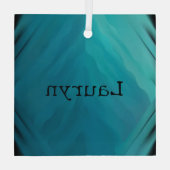 Aquamarine Glasstruktur Ornament Aus Glas (Rückseite)