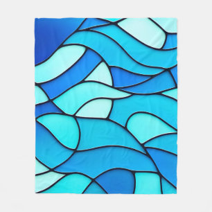 Aquamarine Glaswellen Fleecedecke