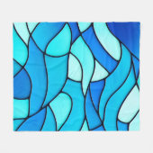 Aquamarine Glaswellen Fleecedecke (Vorderseite (Horizontal))